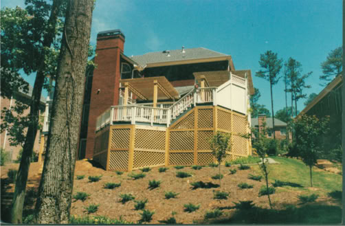 Custom made back deck and lattice