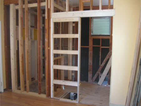 Construction showing new walls